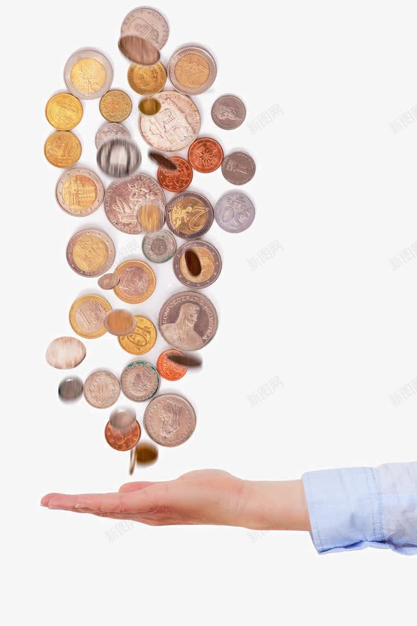 飘洒的硬币png免抠素材_新图网 https://ixintu.com 商务 投资 理财 硬币 财富 货币 金融 钱 飘洒的硬币