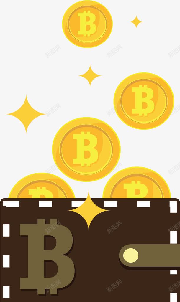 钱包里飞舞的比特币png免抠素材_新图网 https://ixintu.com 我的钱包 挖币 挖币子 比特币 矢量png 金币 钱包