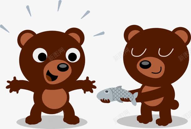 互帮互助的好朋友png免抠素材_新图网 https://ixintu.com 两只小熊 好朋友 矢量素材 送礼物