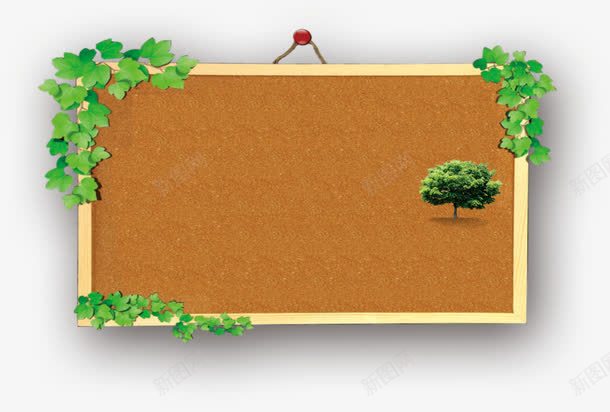 棕色小板子png免抠素材_新图网 https://ixintu.com 教育装饰 棕色 爬山虎 装饰图案