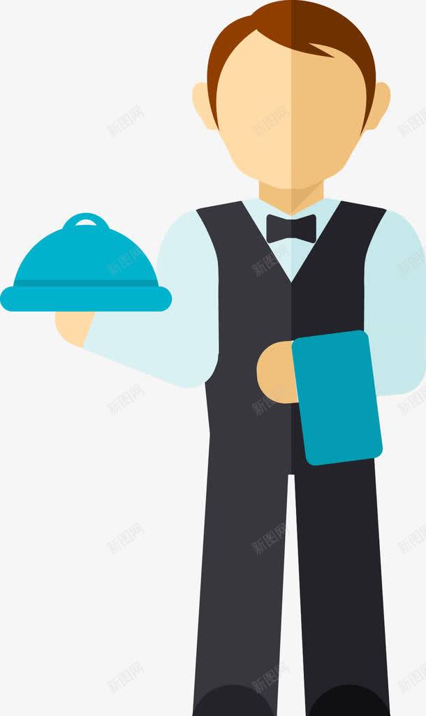扁平化卡通男人图标png_新图网 https://ixintu.com 侍者 图标集 扁平化侍者 收集 服务 服务人员 着色 矢量服务生 设置 跑腿服务