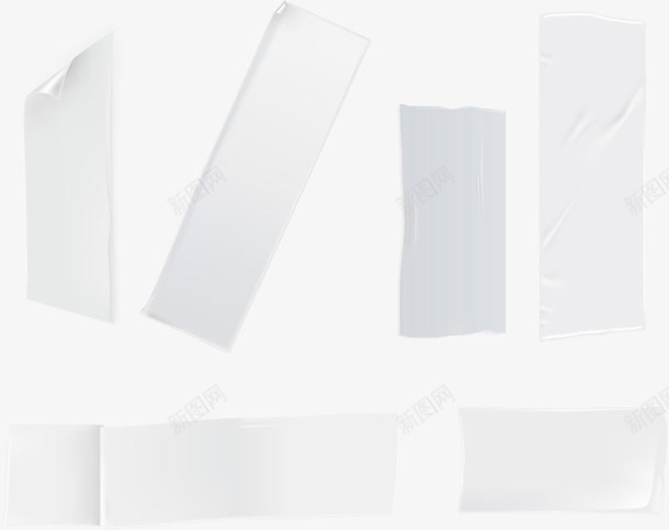 手绘白色胶布png免抠素材_新图网 https://ixintu.com 医用胶布 手绘 白色胶布 胶条 褶皱的胶布