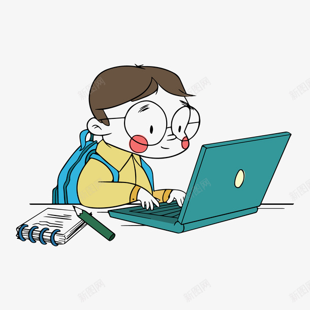 认真学习的好学生矢量图ai免抠素材_新图网 https://ixintu.com 学习 学生 平板 开学季 戴眼镜小学生 戴眼镜的小孩 校园 电脑 矢量图 笔记 背书包的学生 认真学习 课堂