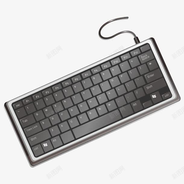手绘精美卡通黑色电脑键盘png免抠素材_新图网 https://ixintu.com 卡通键盘 数码产品 科技 输入 键盘 黑色键盘