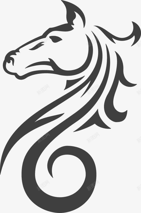 创意马头形状标志图标png_新图网 https://ixintu.com 时尚 标识 简洁 马头