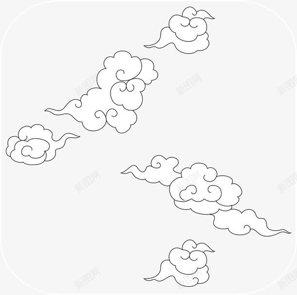 线条云朵矢量图eps免抠素材_新图网 https://ixintu.com 电视墙 矢量壁纸 矢量壁纸花形状 矢量形状 矢量纹理 线条云朵 背景墙 花纹 花边 边框 矢量图