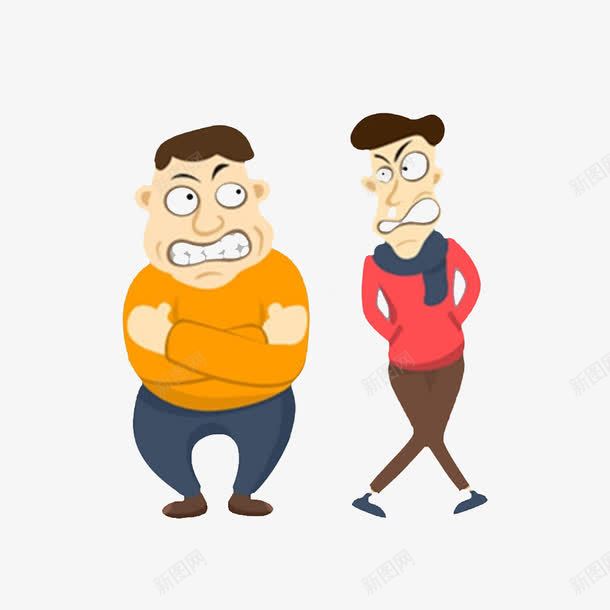 卡通对比png免抠素材_新图网 https://ixintu.com 卡通对比 卡通胖瘦对比 好看 瘦子 美丽 胖子和瘦子 苗条的