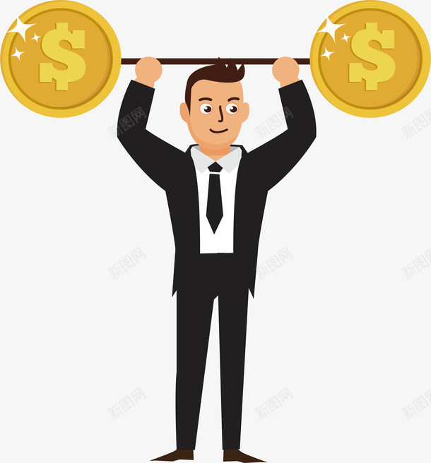 公司年底业绩汇报png免抠素材_新图网 https://ixintu.com 业绩 业绩汇报 举重小人 商务小人 年终汇报 矢量png