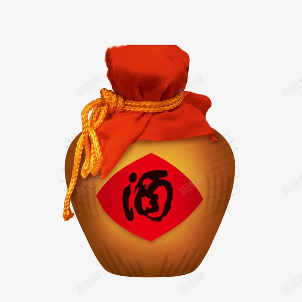 酒坛png免抠素材_新图网 https://ixintu.com 卡通 古风酒坛 容器 白酒 立体