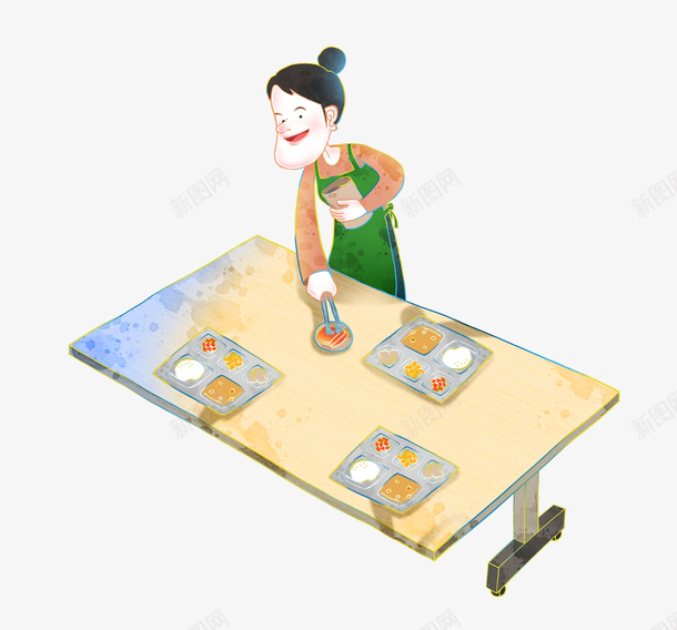 卡通彩色食堂干活的人psd免抠素材_新图网 https://ixintu.com 卡通人物 吃饭 干活的人 彩色卡通 服务人员 食堂 食堂插画 餐饮
