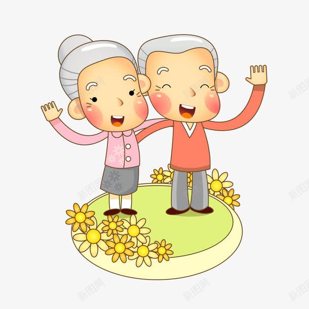 老人装饰图案图标png_新图网 https://ixintu.com 卡通 卡通礼貌 告别 夫妻 幸福 慢慢变老 打招呼 挥手 生活舒适 老人 老人icon 老年人 花朵 草坪 轻松愉快 韩国老人