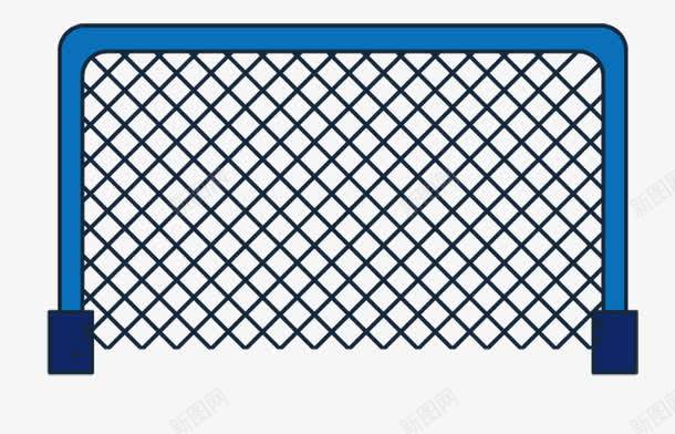 蓝色手绘足球球门png免抠素材_新图网 https://ixintu.com soccer 球网 球门 蓝色 足球 足球网