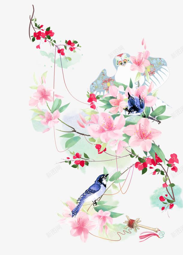 山丹丹花开红艳艳png免抠素材_新图网 https://ixintu.com 三角梅 喜鹊 山丹丹花 映山红 杜鹃 纸鸢 风筝