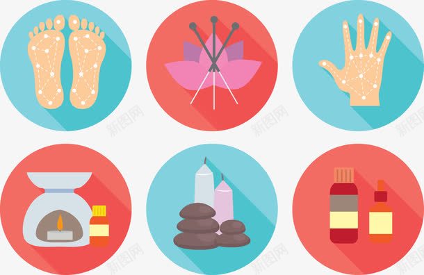 扁平化SPA图标png_新图网 https://ixintu.com SPA图标 刮痧石 扁平化 香薰