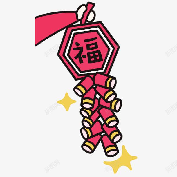 一串红色鞭炮卡通手绘png免抠素材_新图网 https://ixintu.com 一串红 卡通 炮竹