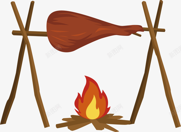野外篝火烤肉矢量图ai免抠素材_新图网 https://ixintu.com 矢量png 篝火 篝火烤肉 野外 野外求生 野外烤肉 矢量图