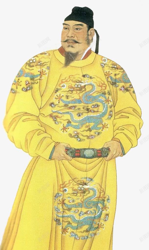 唐太宗李世民png免抠素材_新图网 https://ixintu.com 唐太宗 唐朝 唐朝皇帝 李世民 画像 皇帝 贞观之治 黄袍 龙袍