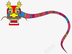 中国传统龙形卡通风筝素材