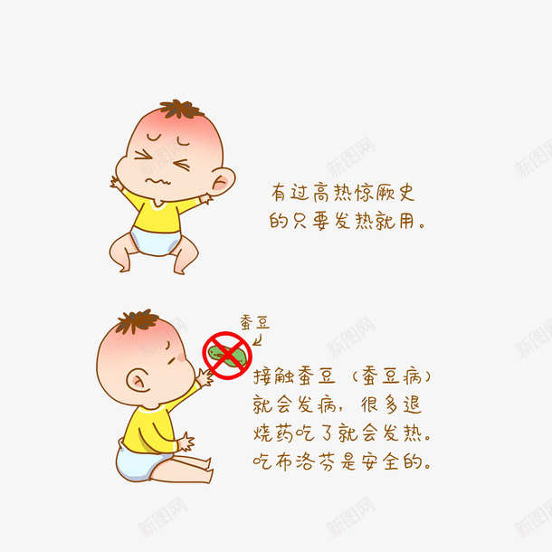 卡通小婴儿发热知识psd免抠素材_新图网 https://ixintu.com 儿童感冒 发热知识 宝宝发烧 小婴儿发烧 感冒发烧 蚕豆病
