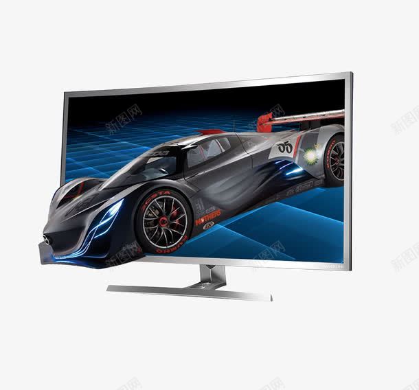 液晶电视png免抠素材_新图网 https://ixintu.com 技讯 曲面一体机 电视机 赛车