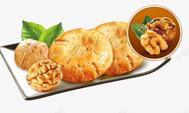 核桃酥饼食物点心psd免抠素材_新图网 https://ixintu.com 小点心 核桃 核桃饼 油酥饼 糕点 食品 饮食点心