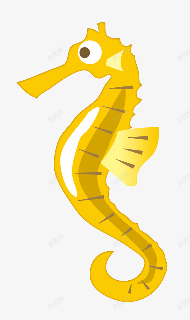 金黄色的小海马png免抠素材_新图网 https://ixintu.com 动漫动画 动物 卡通手绘 海洋生物 海马 装饰图 金黄色