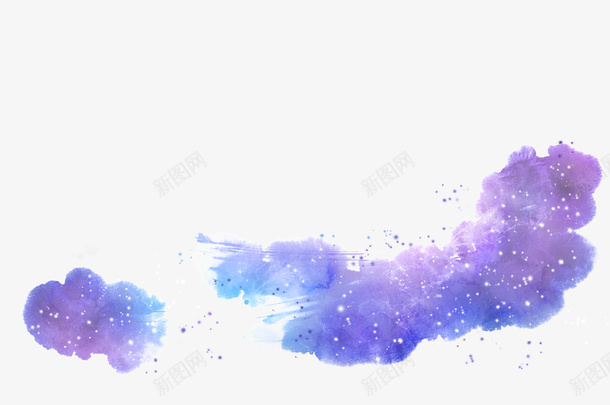 蓝紫色水墨png免抠素材_新图网 https://ixintu.com 星光 水墨 泼墨 蓝紫色