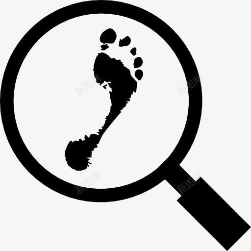 足迹图标png_新图网 https://ixintu.com 侦探 工具和用具 搜索 放大镜 脚 脚步声 鞋