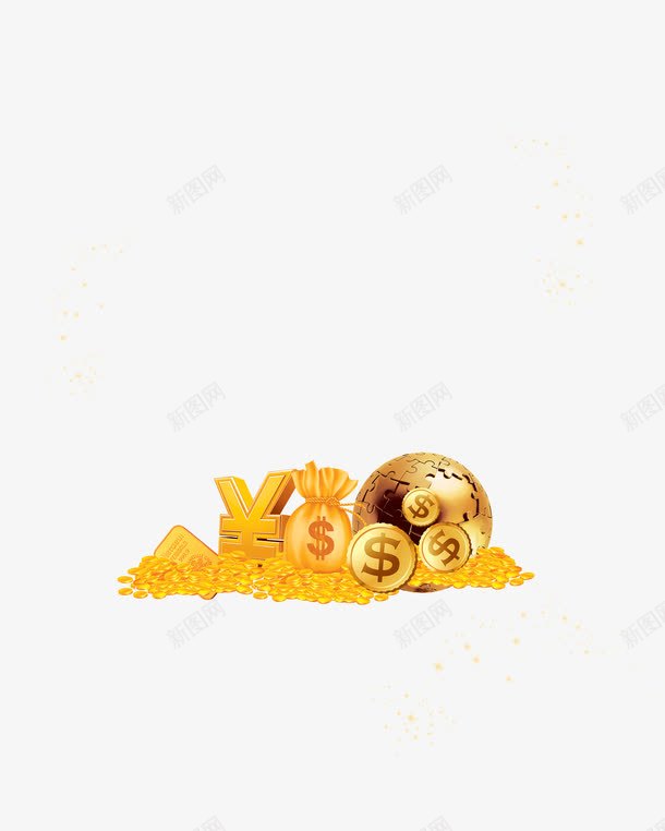 金币金光闪闪的金币png免抠素材_新图网 https://ixintu.com 财富 金币 金色 金融