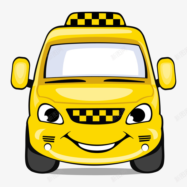 卡通黄色出租车简笔画矢量图ai免抠素材_新图网 https://ixintu.com TAXI 出租车 汽车简笔 轿车 黄色 矢量图
