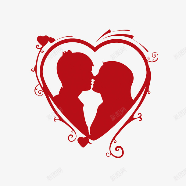 卡通相吻示意的男女png免抠素材_新图网 https://ixintu.com 亲亲 动作表情 卡通示意 示爱 飞吻 飞吻示意 飞吻表情
