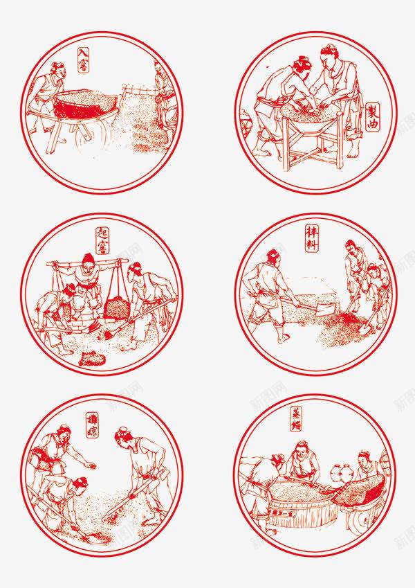 仿古人物装饰贴纸png免抠素材_新图网 https://ixintu.com 不干胶贴纸 人物 古代 装饰