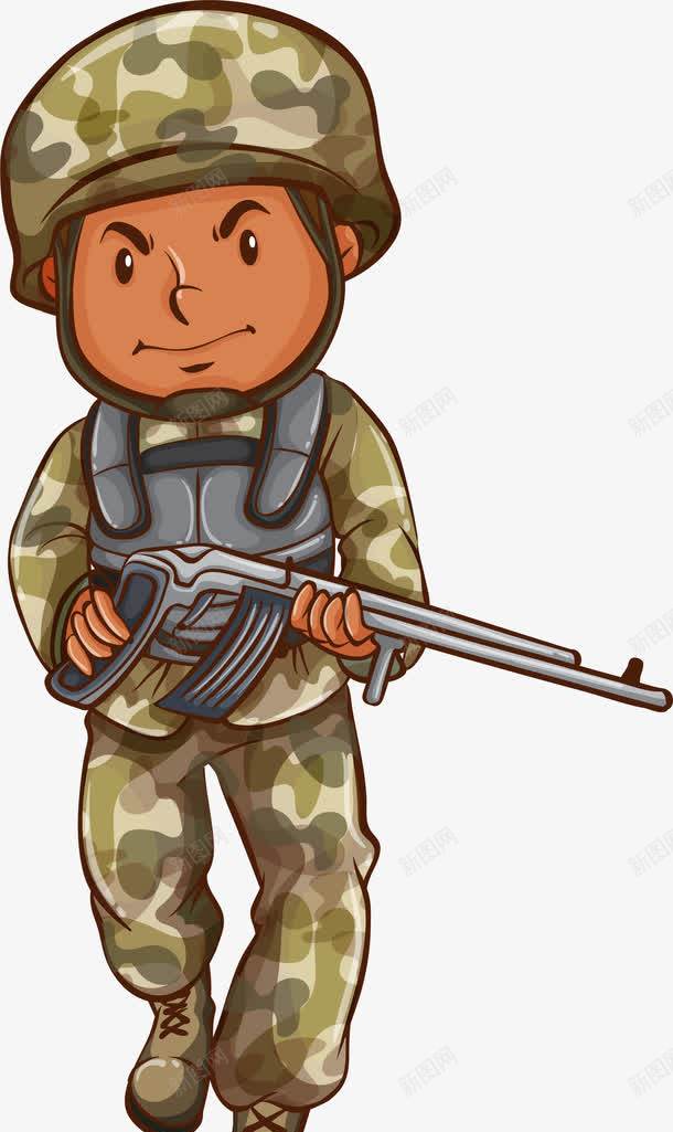 绿色卡通士兵png免抠素材_新图网 https://ixintu.com 免抠PNG 军人 军人节 卡通 士兵 绿色 美国 装饰图案