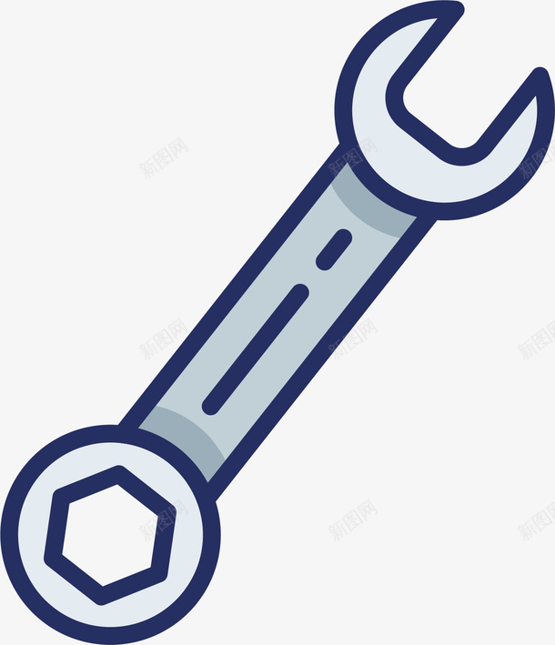 钢材制作的小扳手矢量图ai免抠素材_新图网 https://ixintu.com 两用 卡通 实用 工具 手绘 扳手 钢造 矢量图