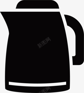 纯黑色热水瓶矢量图图标图标
