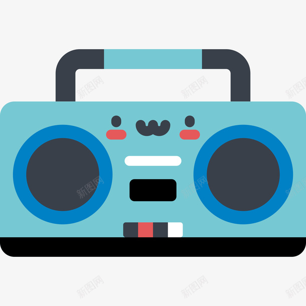 蓝色圆角收音机元素png免抠素材_新图网 https://ixintu.com 圆角 声音 扁平化 把手 提手 播放 电子音响ICON 蓝色 音响