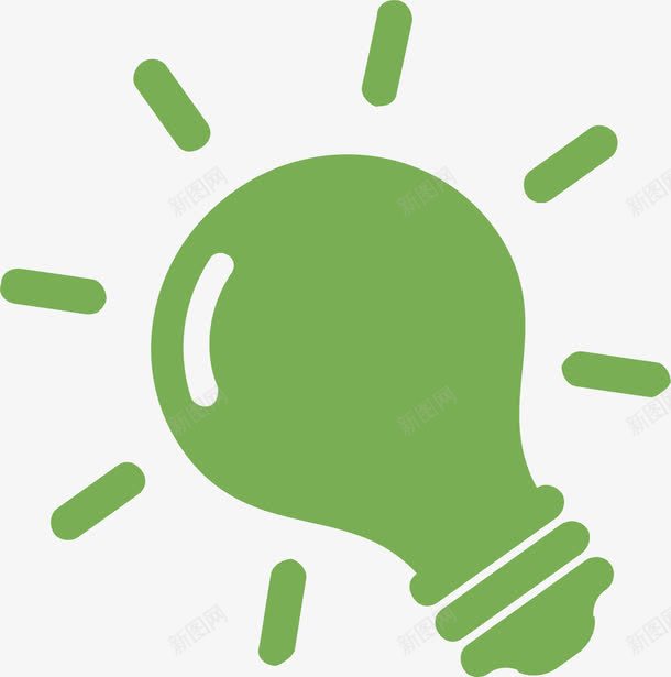绿色创意个性灯泡图标