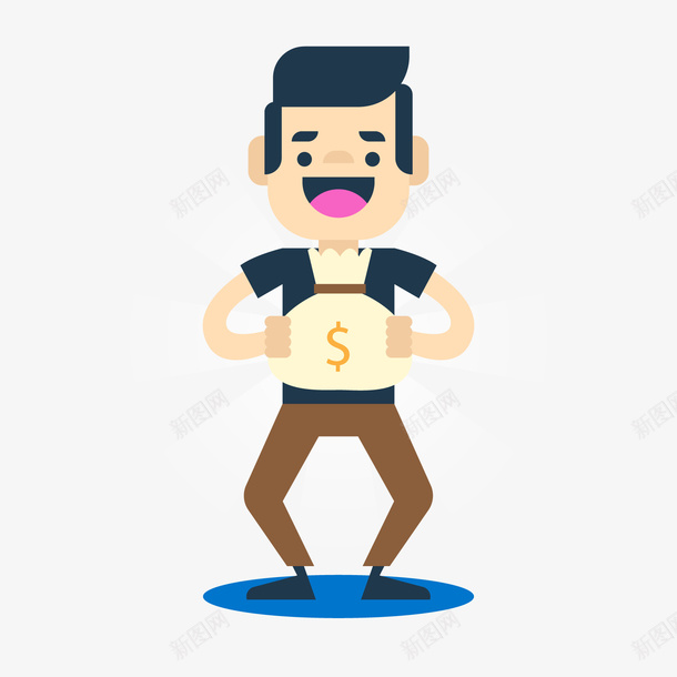 一大袋的金钱png免抠素材_新图网 https://ixintu.com PNG免抠图下载 发财了 商务 年终奖 男性 财富