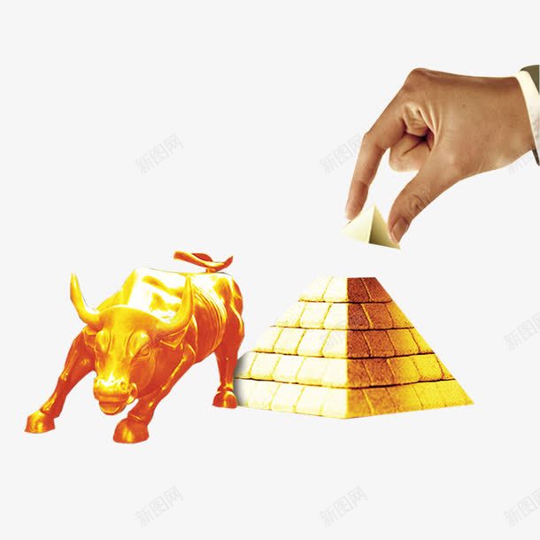 金字塔金牛金融插图png免抠素材_新图网 https://ixintu.com 投资理财 股市 金字塔 金字塔金牛 金融插图
