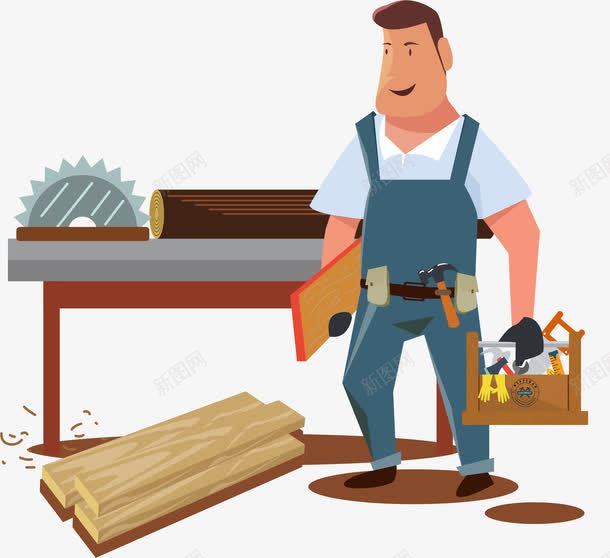 木工师傅png免抠素材_新图网 https://ixintu.com 劳动人民 劳动节快乐 工匠 手工工匠 木工 木工师傅 矢量素材