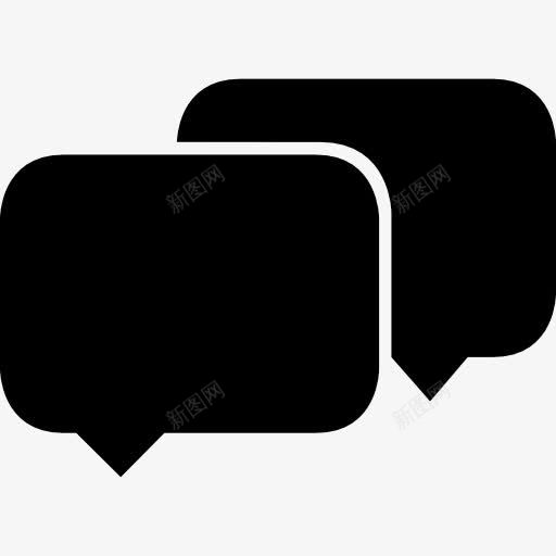 两个黑色矩形对话框界面的聊天符号图标png_新图网 https://ixintu.com 两 接口 气泡 矩形 缪图标 聊天 茶亭 语音气泡 黑色