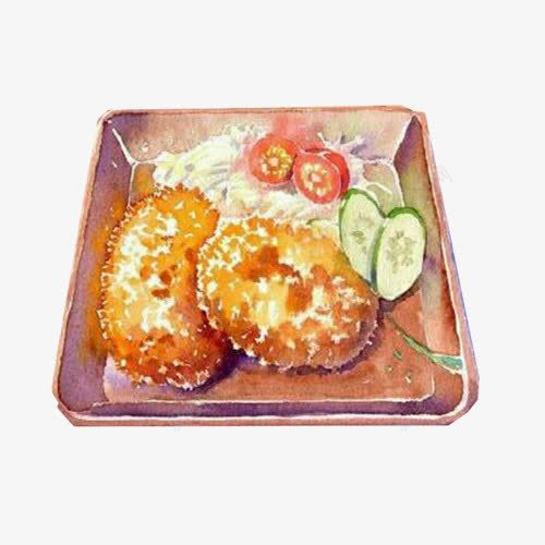 炸鸡排手绘画片psd免抠素材_新图网 https://ixintu.com 小番茄 手绘美食 油炸 高清炸鸡排 鸡排 鸡肉 黄瓜片