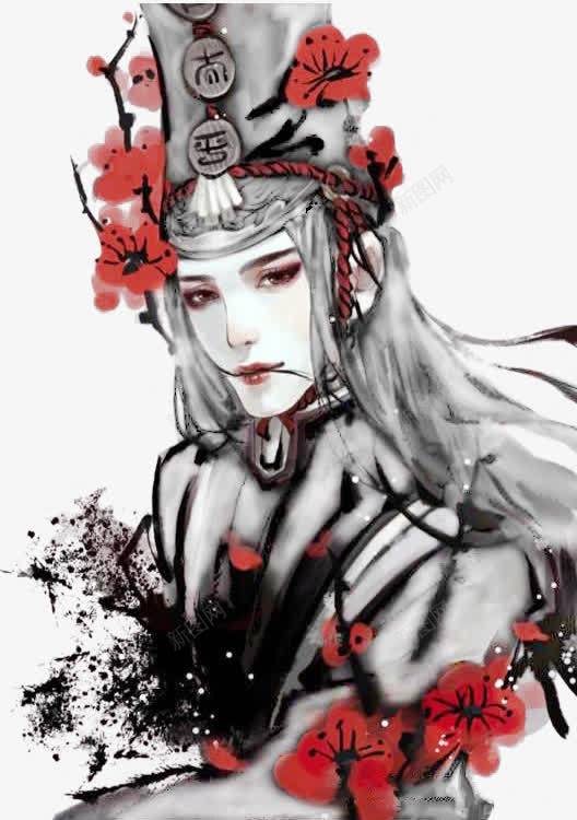 恐怖白衣男子古风手绘png免抠素材_新图网 https://ixintu.com 古风 恐怖 男子 白衣