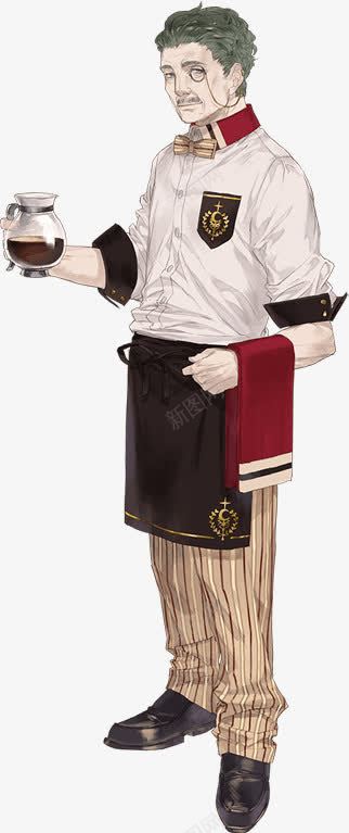 咖啡馆服务员老人手绘卡通海报背景png免抠素材_新图网 https://ixintu.com 卡通 咖啡馆 手绘 服务员 海报 老人 背景