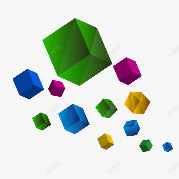 彩色六面体png免抠素材_新图网 https://ixintu.com 3D 三维 三维空间 动感立方体 彩色六面体 彩色立方体 悬浮 数码 科技 红色 绿色 蓝色 透视 高科技 黄色