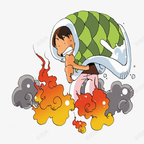逃离火灾地png免抠素材_新图网 https://ixintu.com 免费png素材下载 杯子浸湿 火灾安全讲座 火灾救生知识 火灾现场 罩着湿杯子逃离