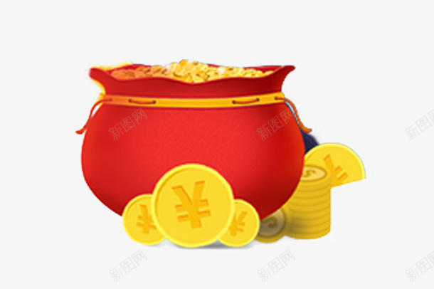 金钱红包内的金钱png免抠素材_新图网 https://ixintu.com psd 红包 红色袋子 赏金 赏钱