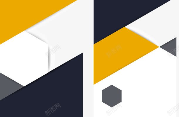 书刊单页版式矢量图eps免抠素材_新图网 https://ixintu.com 单页 商务 简约设计 黄白色 矢量图