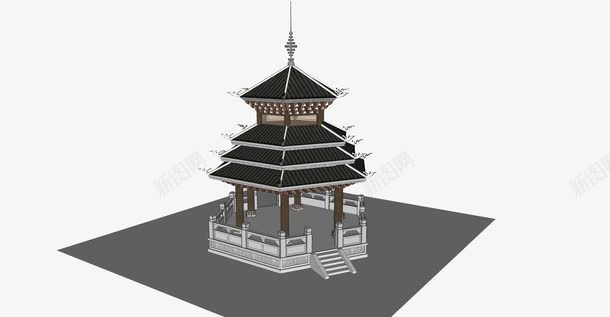 民族风侗族鼓楼风格六角亭子模型png免抠素材_新图网 https://ixintu.com 侗族 侗族鼓楼 六角亭 少数民族 建筑 模型 民族风 阁楼 鼓楼