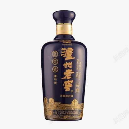 泸州老窖蓝花瓷png免抠素材_新图网 https://ixintu.com 产品实物 国产白酒 柔和版头曲 泸州老窖 蓝花瓷 高度白酒
